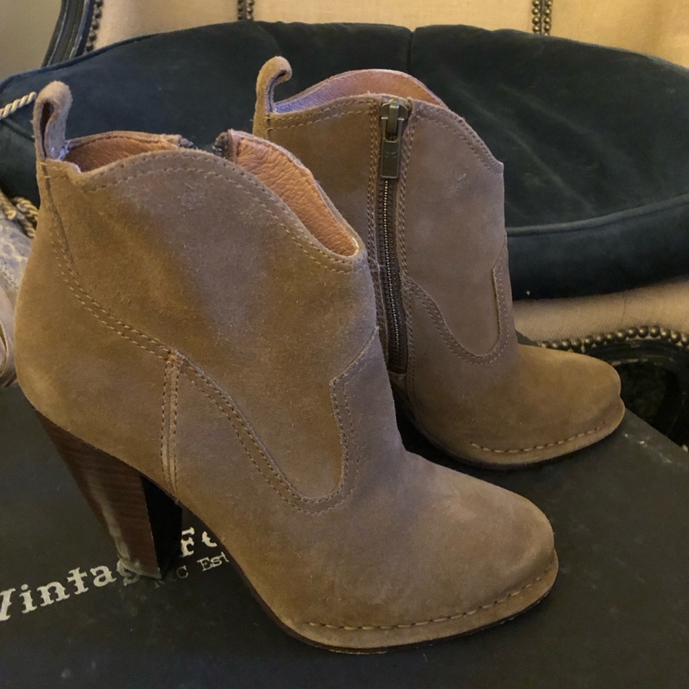 Frye Brown Suede Ankle Boots